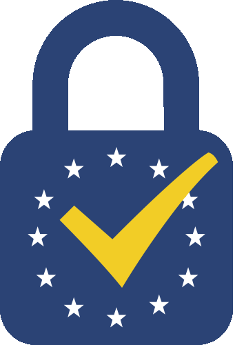 EU trust padlock with stars and checkmark